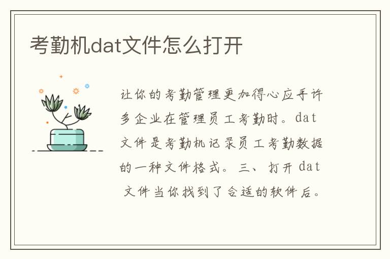 考勤机dat文件怎么打开