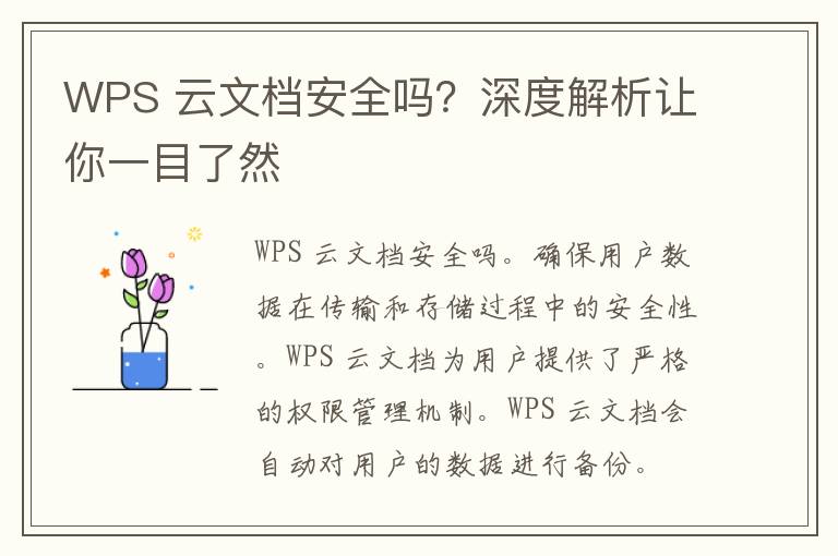 WPS 云文档安全吗？深度解析让你一目了然